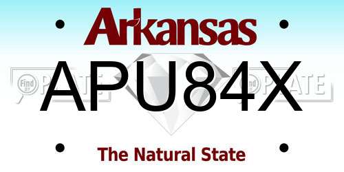 APU84X Arkansas License Plate