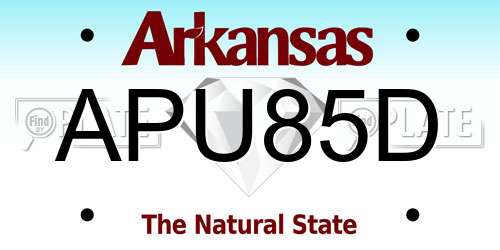 APU85D Arkansas License Plate