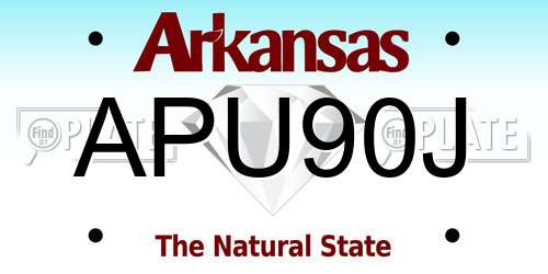 APU90J Arkansas License Plate