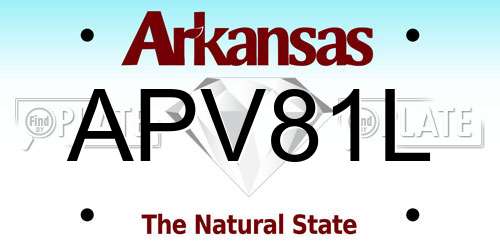 APV81L Arkansas License Plate