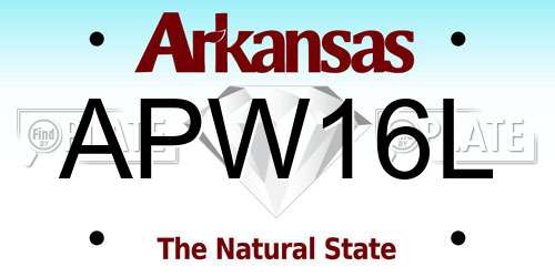 APW16L Arkansas License Plate