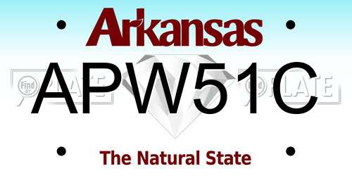 APW51C Arkansas License Plate