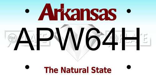 APW64H Arkansas License Plate