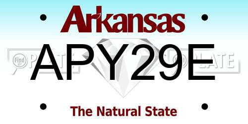 APY29E Arkansas License Plate