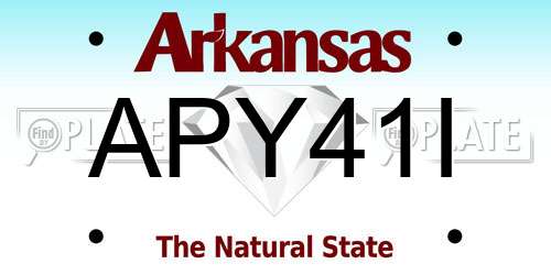 APY41I Arkansas License Plate