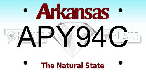 APY94C Arkansas License Plate