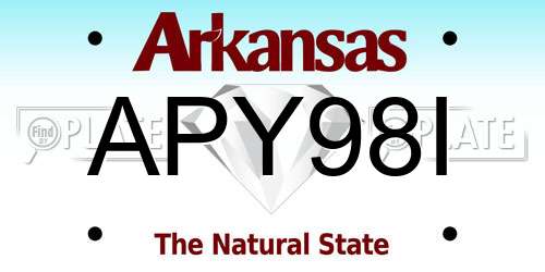 APY98I Arkansas License Plate