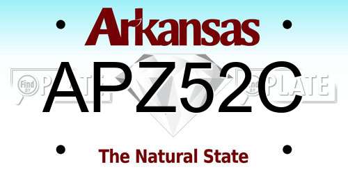 APZ52C Arkansas License Plate