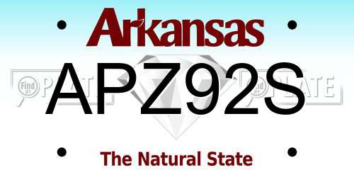 APZ92S Arkansas License Plate