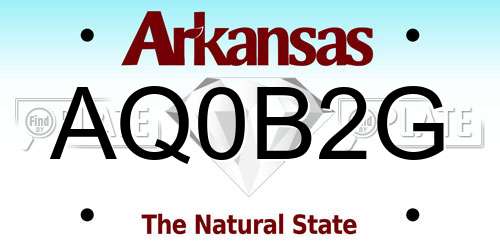AQ0B2G Arkansas License Plate