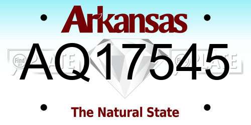 AQ17545 Arkansas License Plate