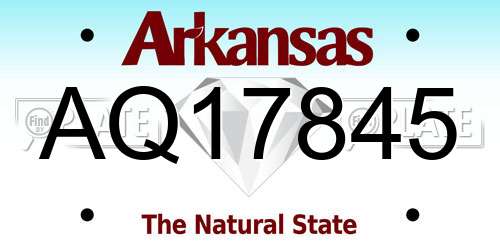 AQ17845 Arkansas License Plate