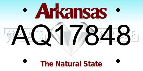AQ17848 Arkansas License Plate