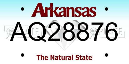 AQ28876 Arkansas License Plate
