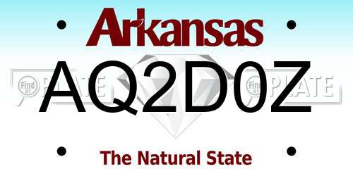 AQ2D0Z Arkansas License Plate