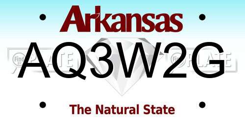 AQ3W2G Arkansas License Plate