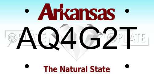 AQ4G2T Arkansas License Plate