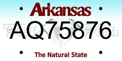 AQ75876 Arkansas License Plate