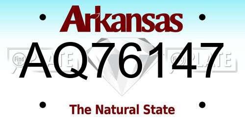AQ76147 Arkansas License Plate