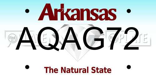 AQAG72 Arkansas License Plate