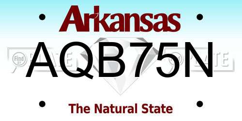 AQB75N Arkansas License Plate