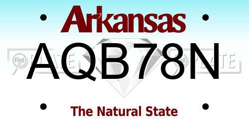 AQB78N Arkansas License Plate