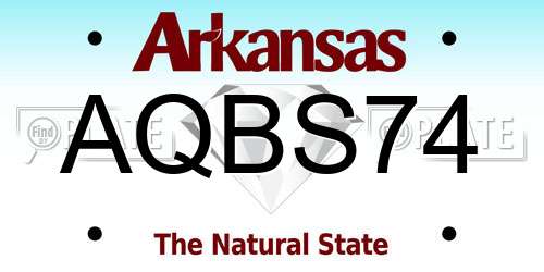 AQBS74 Arkansas License Plate