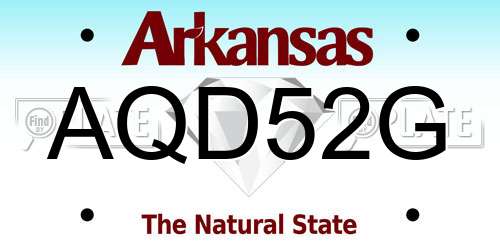 AQD52G Arkansas License Plate