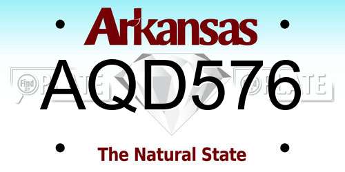AQD576 Arkansas License Plate