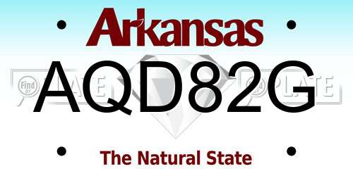 AQD82G Arkansas License Plate