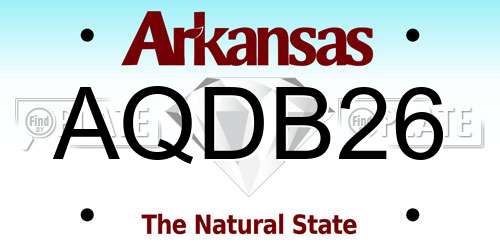 AQDB26 Arkansas License Plate
