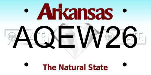 AQEW26 Arkansas License Plate