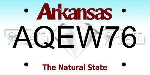 AQEW76 Arkansas License Plate