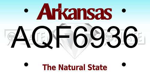 AQF6936 Arkansas License Plate