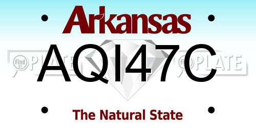 AQI47C Arkansas License Plate