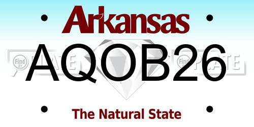 AQOB26 Arkansas License Plate