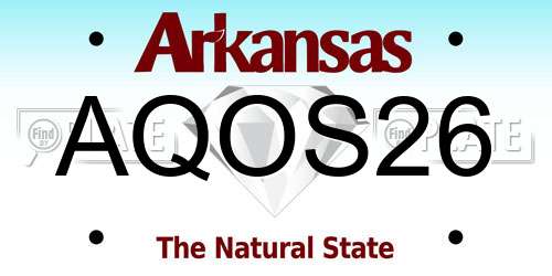 AQOS26 Arkansas License Plate