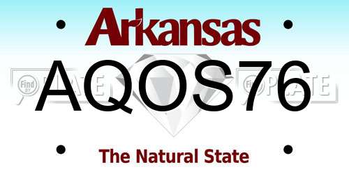 AQOS76 Arkansas License Plate