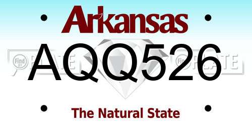 AQQ526 Arkansas License Plate