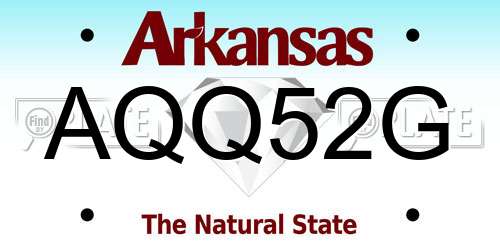 AQQ52G Arkansas License Plate