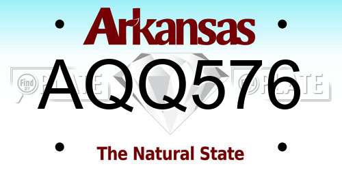 AQQ576 Arkansas License Plate