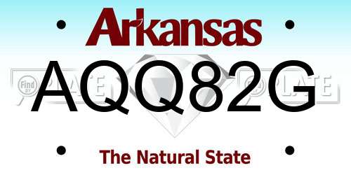 AQQ82G Arkansas License Plate