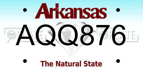 AQQ876 Arkansas License Plate