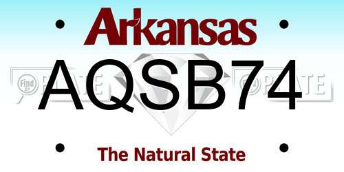AQSB74 Arkansas License Plate