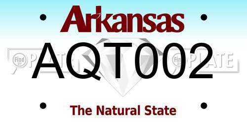 AQT002 Arkansas License Plate