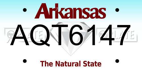 AQT6147 Arkansas License Plate
