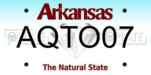 AQTO07 Arkansas License Plate
