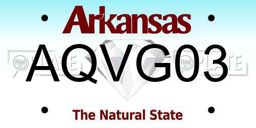 AQVG03 Arkansas License Plate