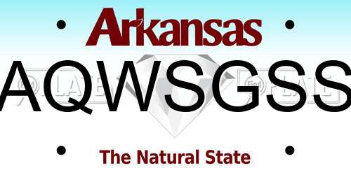 AQWSGSS Arkansas License Plate