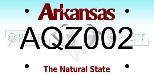 AQZ002 Arkansas License Plate